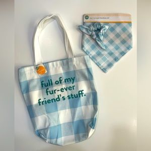 NWT Matching Pet Bag w/ Bandanna & hair tie set